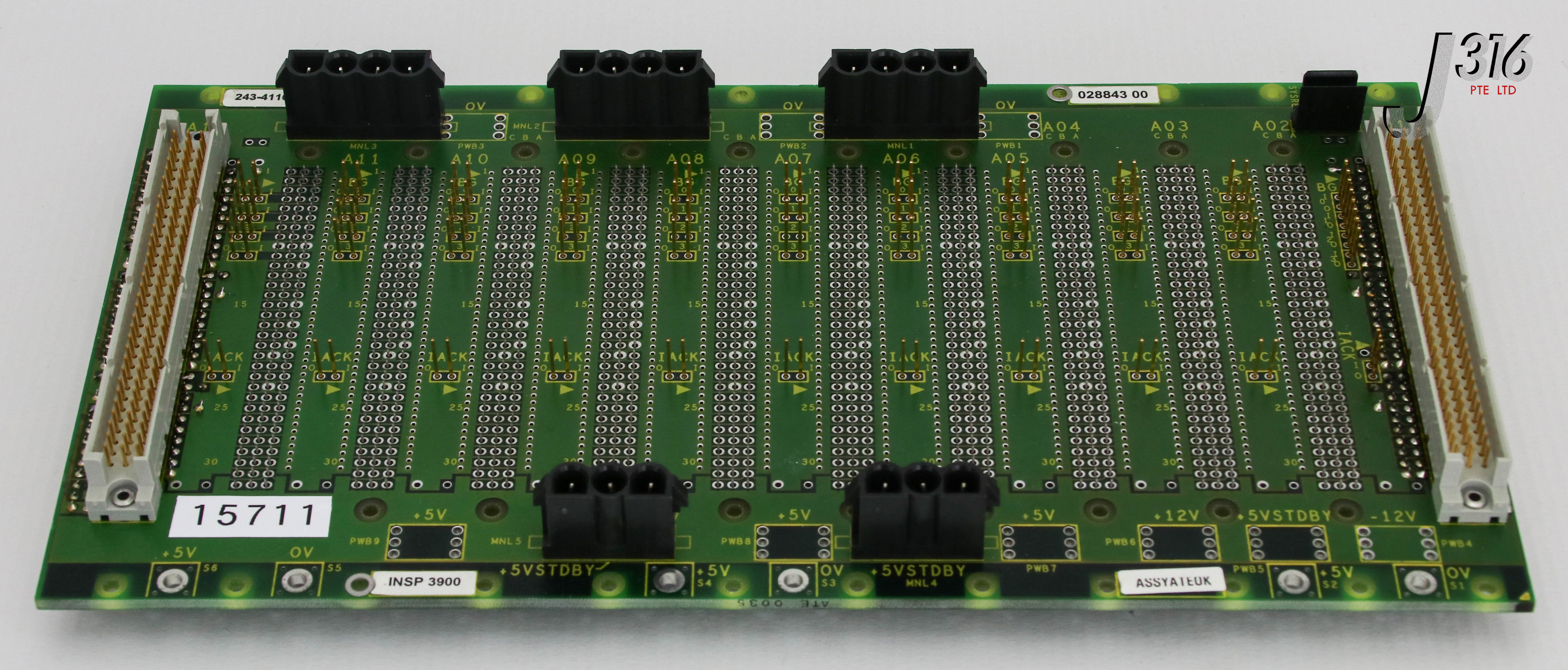 古いカード 15711 VMEXCEL PCB, 12 SLOT BACKPLANE, TYPE-94 VO ISS, 028843 00